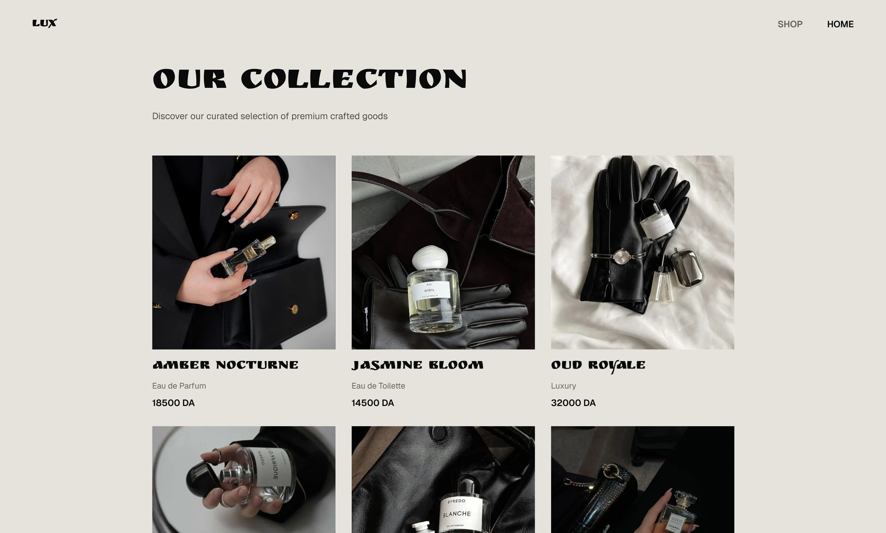 Shop page